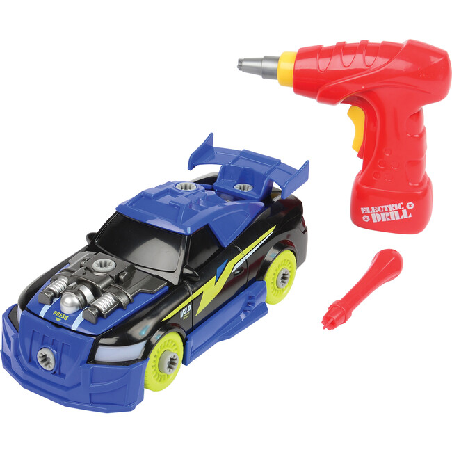 Build and Play Racecar with Lights and Sounds, Blue - Transportation - 1