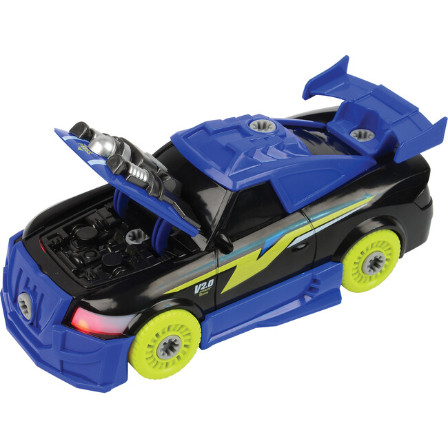 Build and Play Racecar with Lights and Sounds, Blue - Transportation - 9