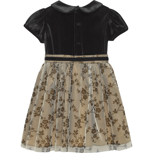 Ivy Floral Velvet Dress, Black - Dresses - 2