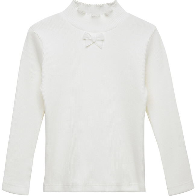 Grace Bow Top, Winter White - T-Shirts - 1