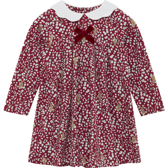 Baby Woodland Bunny Dress, Berry