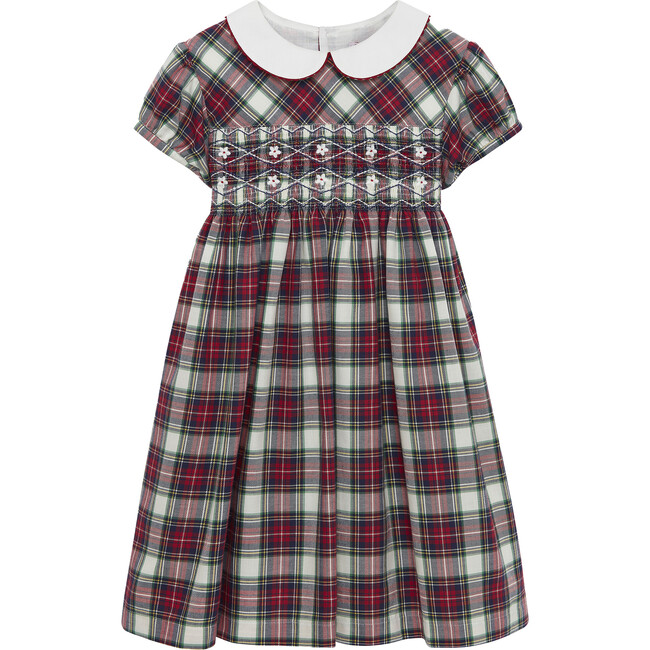 Charlotte Smocked Dress Short Sleeve, Plaid