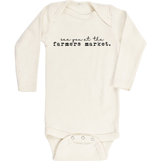 Farmers Market Long Sleeve Onesie, Black
