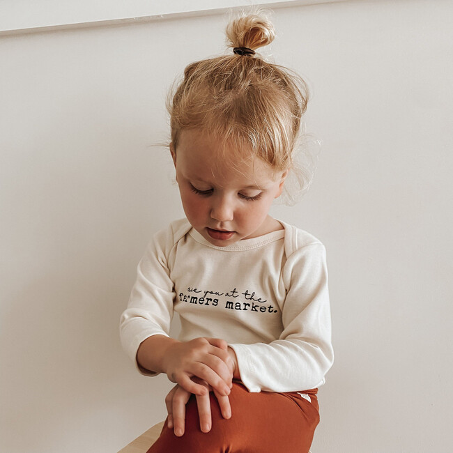 Farmers Market Long Sleeve Onesie, Black