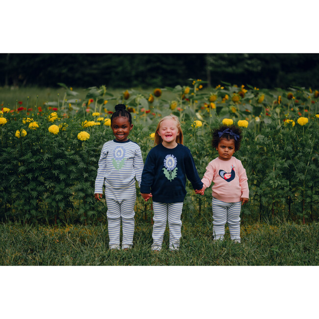 Peony Intarsia Cotton Sweater, Stripe - Sweaters - 4