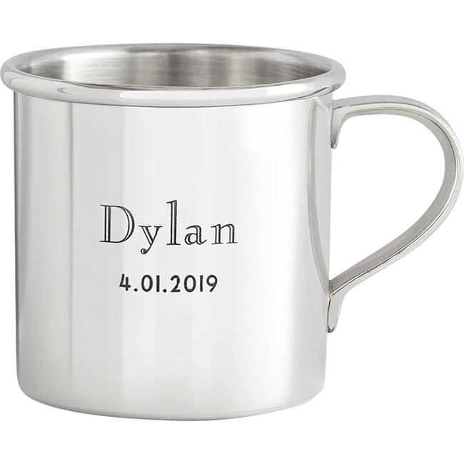 Personalized Heirloom Baby Cup, Classic Modern Engraving