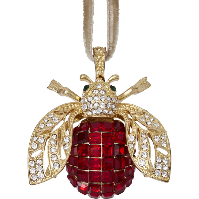 Sparkle Bee Hanging Ornament, Ruby