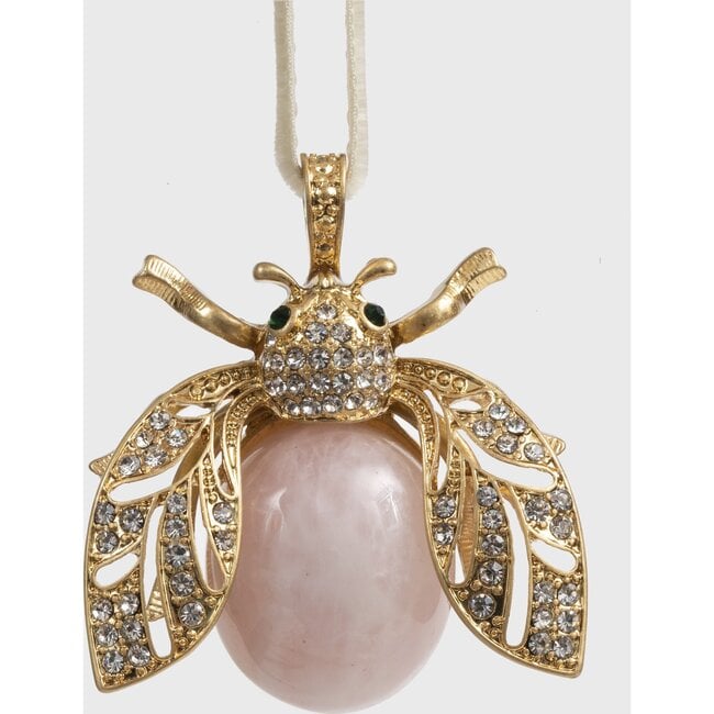 Sparkle Bee Hanging Ornament, Rose Quartz - Ornaments - 6