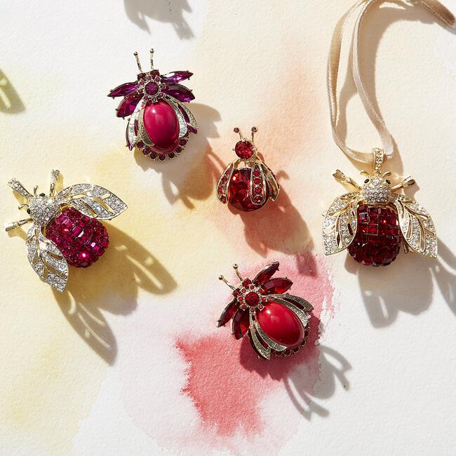 Sparkle Bee Hanging Ornament, Fuchsia - Ornaments - 2