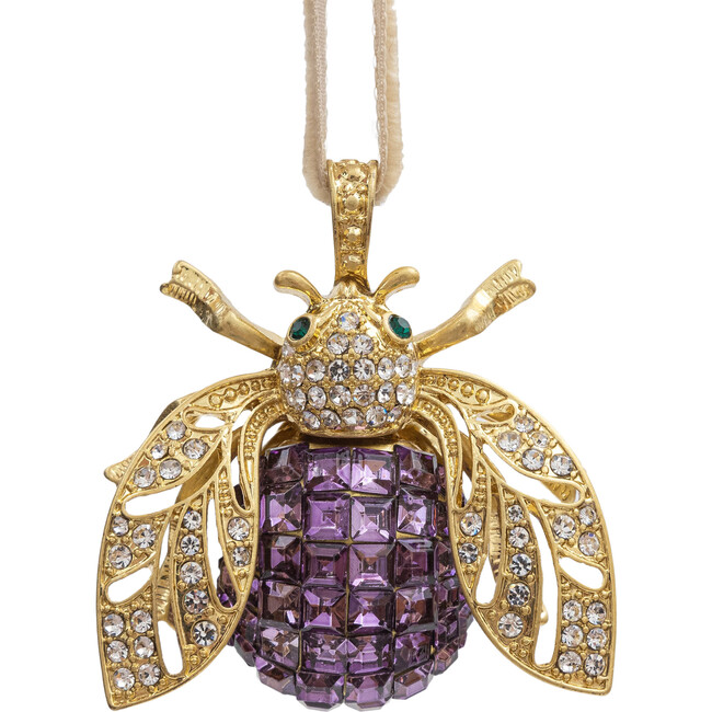 Sparkle Bee Hanging Ornament, Amethyst
