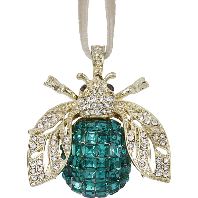 Sparkle Bee Hanging Ornament, Emerald