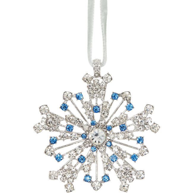 Sparkle Snowflake Ornament, Sapphire