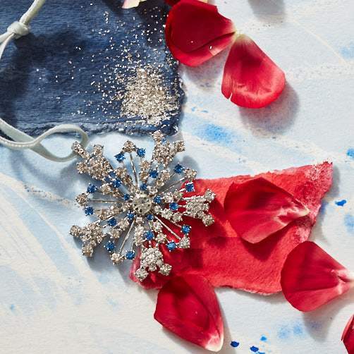 Sparkle Snowflake Ornament, Sapphire - Ornaments - 2