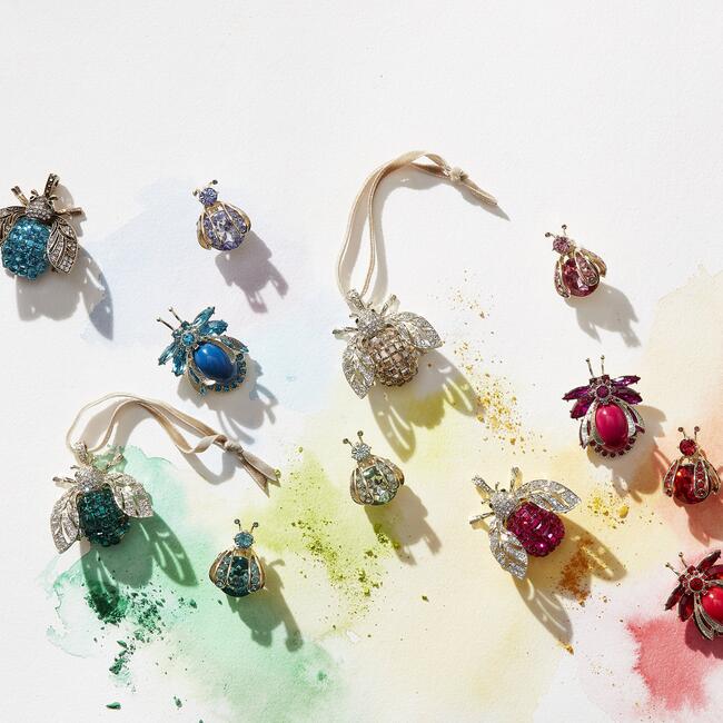 Sparkle Bee Hanging Ornament, Emerald - Ornaments - 5