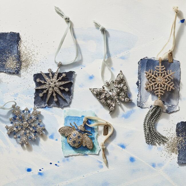Sparkle Snowflake Ornament, Sapphire - Ornaments - 4