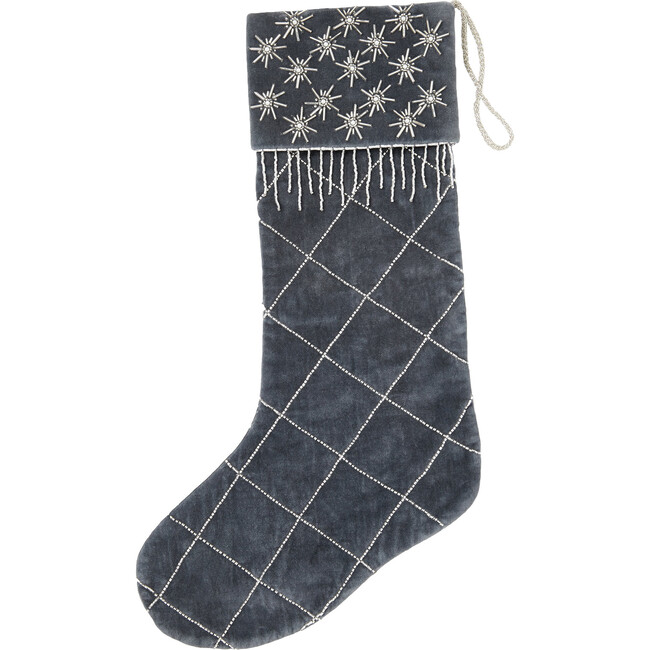 Quilted Star Stocking, Grey