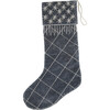 Quilted Star Stocking, Grey - Stockings - 1 - thumbnail