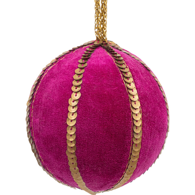 Large Velvet Sequin Ball , Bright Pink
