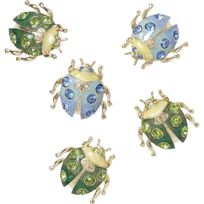 Enamel Ladybug Wreath Clip Set