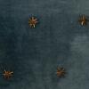 Embroidered Star Pillow, Dark Grey Cotton Velvet - Pillows - 2