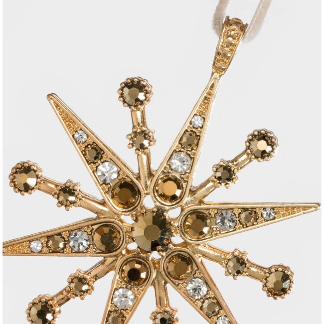 Deco Snowflake Hanging Ornament, Gold - Ornaments - 2