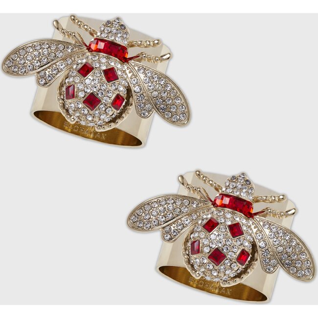 Classic Bee Napkin Rings, Ruby, Set Of Two - Tableware - 3