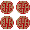 Chinoiserie Coasters, Ruby - Tableware - 1 - thumbnail