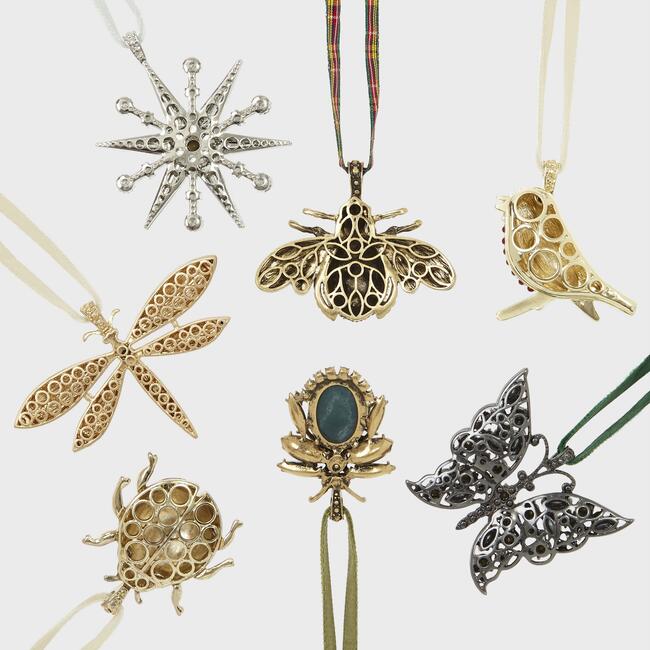 Deco Snowflake Hanging Ornament, Gold - Ornaments - 4