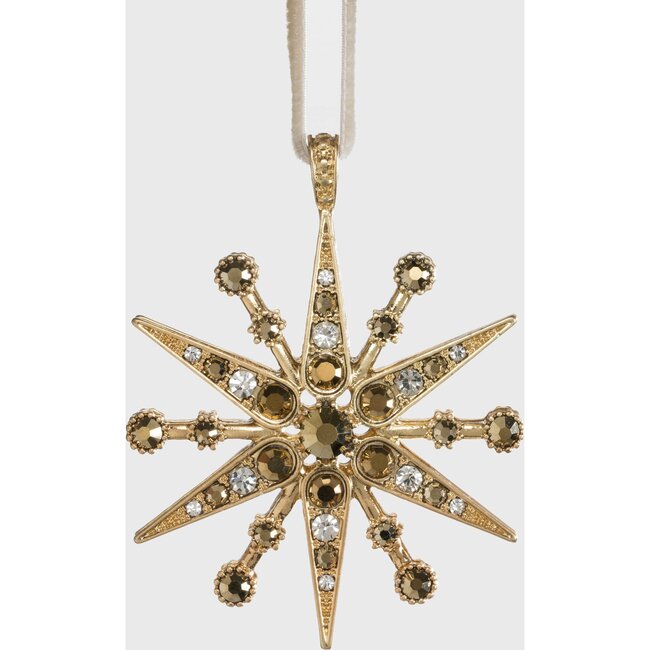 Deco Snowflake Hanging Ornament, Gold - Ornaments - 6