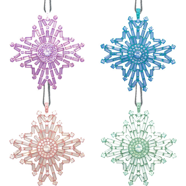 Baguette Snowflake Hanging Ornaments Boxed Set, Sherbet