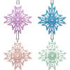 Baguette Snowflake Hanging Ornaments Boxed Set, Sherbet - Ornaments - 1 - thumbnail