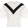 Women's Cady Stretch Knit Top, Ecru/Black - Sweaters - 1 - thumbnail