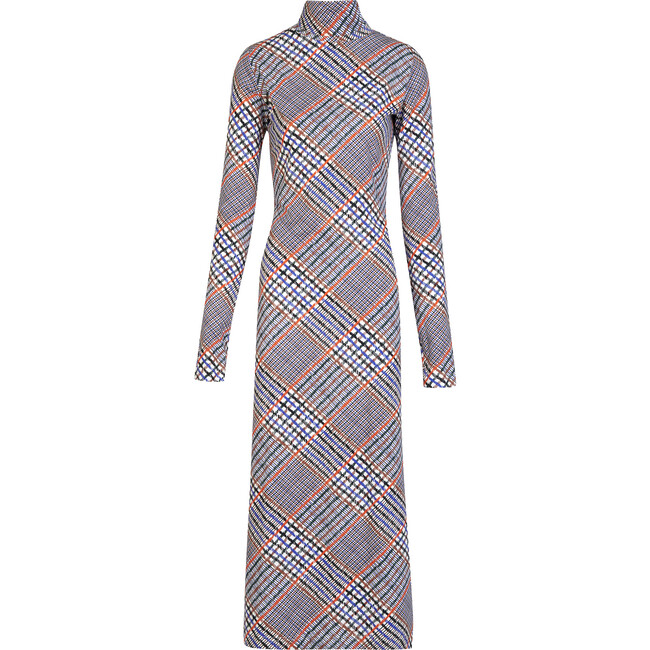 Women's Letta Dress, Hand Drawn Plaid Ecru Multi - Dresses - 1