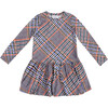 Mini Mari Dress, Hand Drawn Plaid Ecru Multi - Dresses - 1 - thumbnail