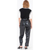 Women's Cady Stretch Knit Top, Ecru/Black - Sweaters - 3