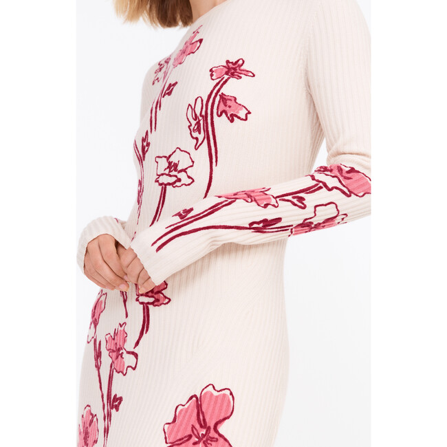 Women's Odette Stretch Knit Dress, Ecru Multi - Dresses - 4