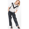 Women's Cady Stretch Knit Top, Ecru/Black - Sweaters - 4