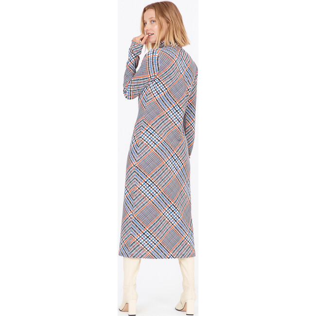 Women's Letta Dress, Hand Drawn Plaid Ecru Multi - Dresses - 4