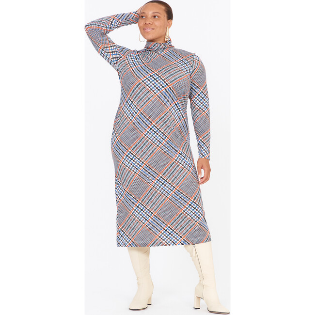 Women's Letta Dress, Hand Drawn Plaid Ecru Multi - Dresses - 5