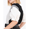 Women's Cady Stretch Knit Top, Ecru/Black - Sweaters - 6