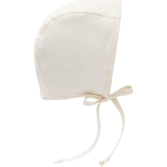 Ivory Linen Bonnet - Hats - 1