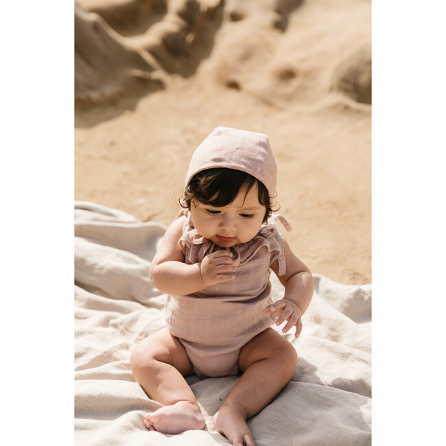 *Exclusive* Buttercup Bonnet + Blush Linen Bonnet Set - Hats - 2