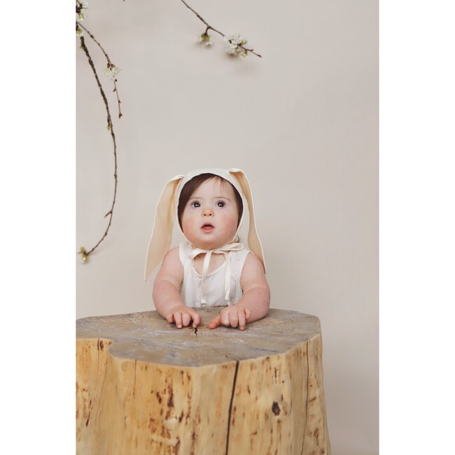 Ivory Bunny Bonnet - Hats - 4