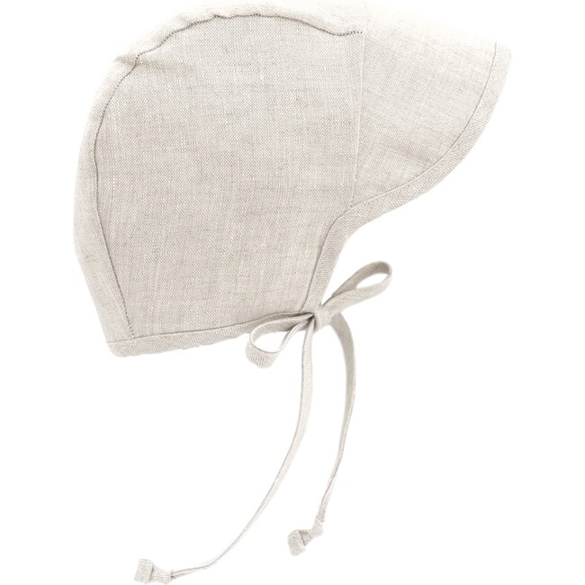 Brimmed Sand Linen Bonnet