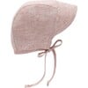 Brimmed Blush Linen Bonnet - Hats - 1 - thumbnail