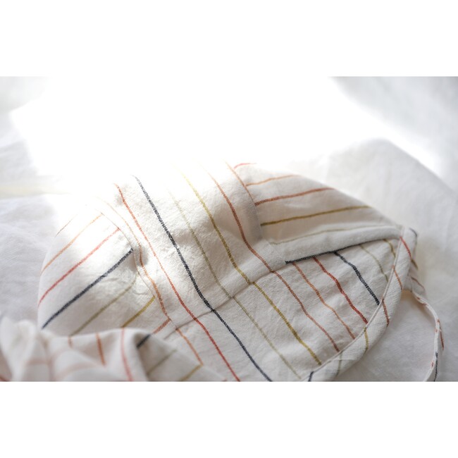 Brimmed Sunset Stripe Linen Bonnet - Hats - 4