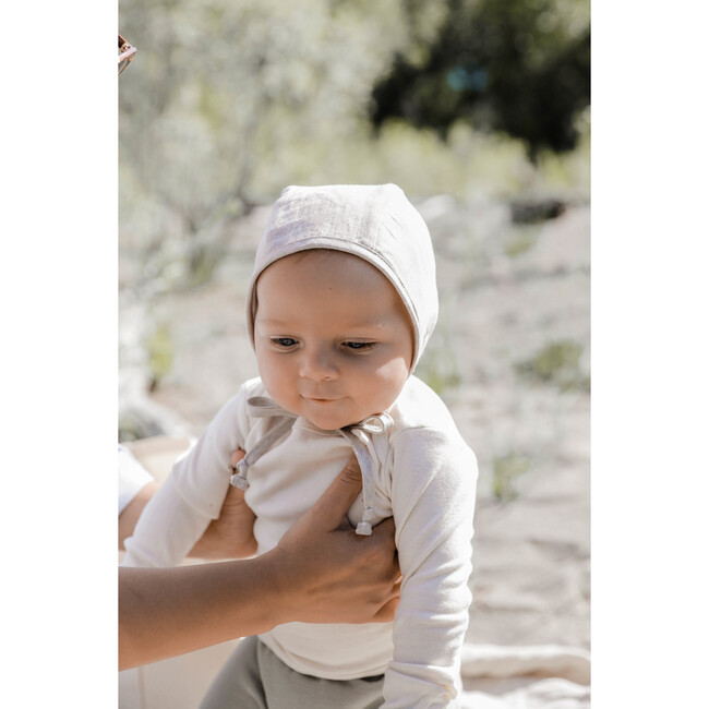 *Exclusive* Blush Linen + Sand Linen Bonnet Set - Hats - 2