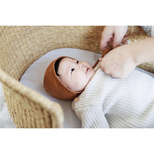 *Exclusive* Animalia Bonnet + Rust Linen Bonnet Set - Hats - 2