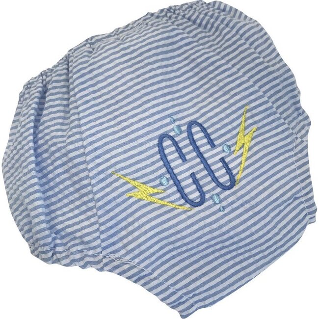 Monogrammable Seersucker Diaper Cover, Blue Stripes