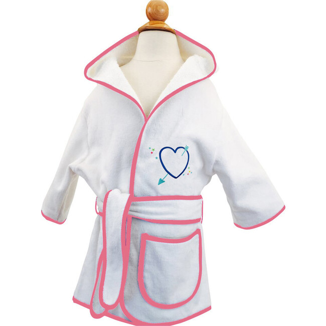 Monogramable Hooded Cover-up Robe, Pink with Heart - Robes - 1
